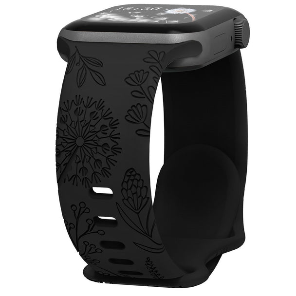 Floral Relief Design Silicone Band for Apple Watch