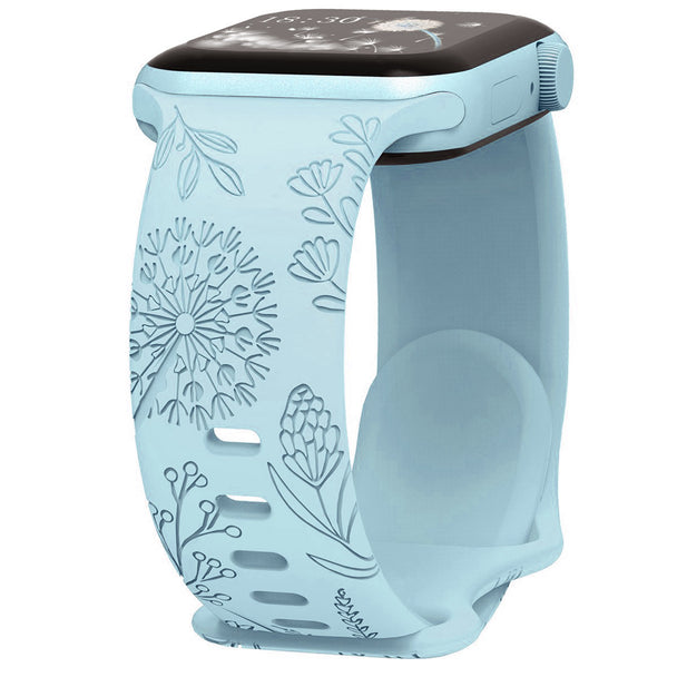 Floral Relief Design Silicone Band for Apple Watch
