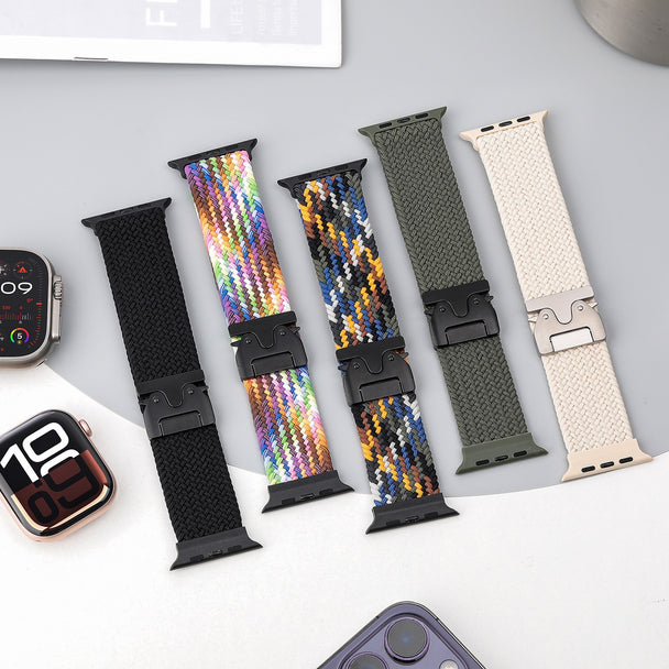 Braided Buckle Woven Loop Band for Apple Watch