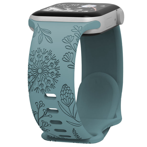 Floral Relief Design Silicone Band for Apple Watch