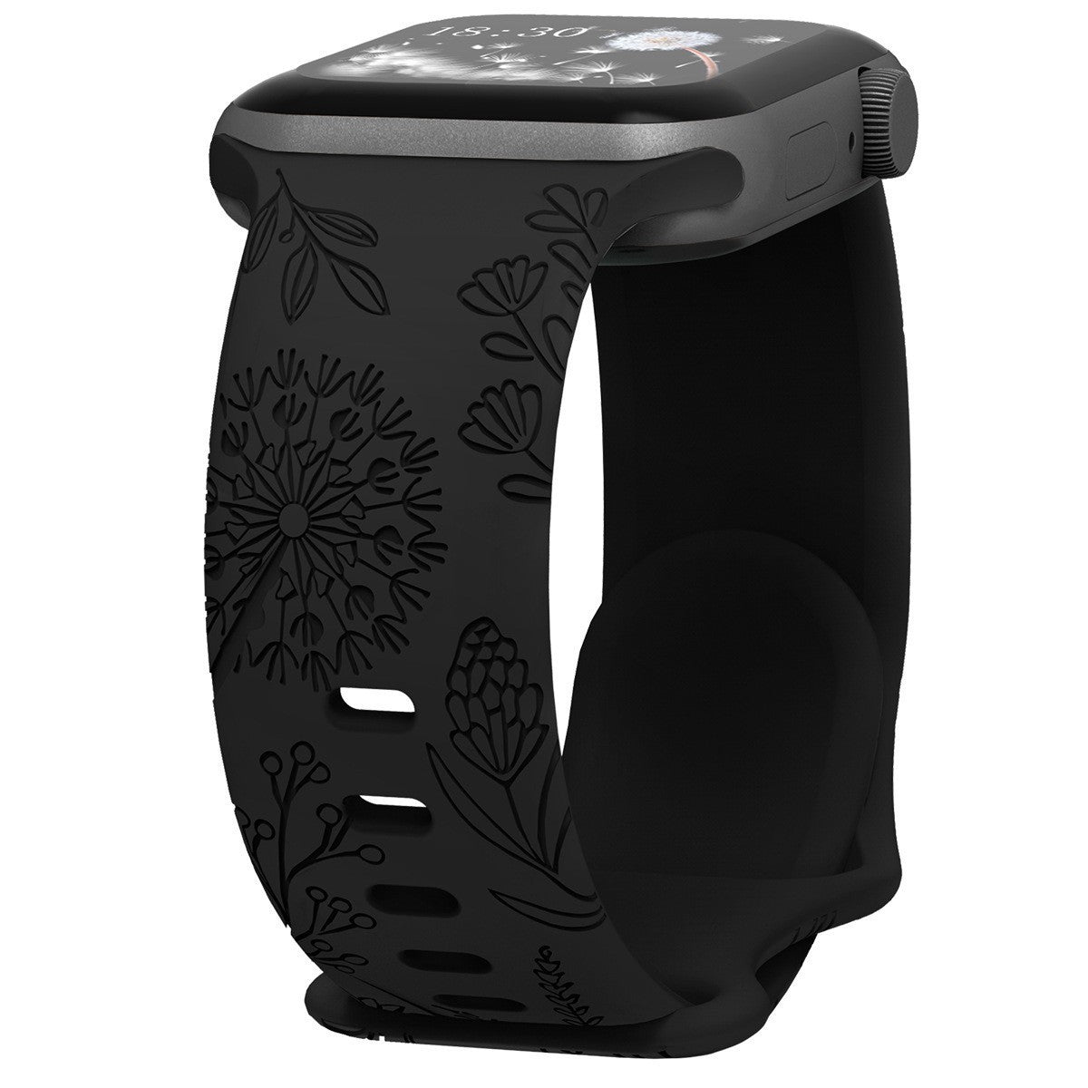 Floral Relief Design Silicone Band for Apple Watch