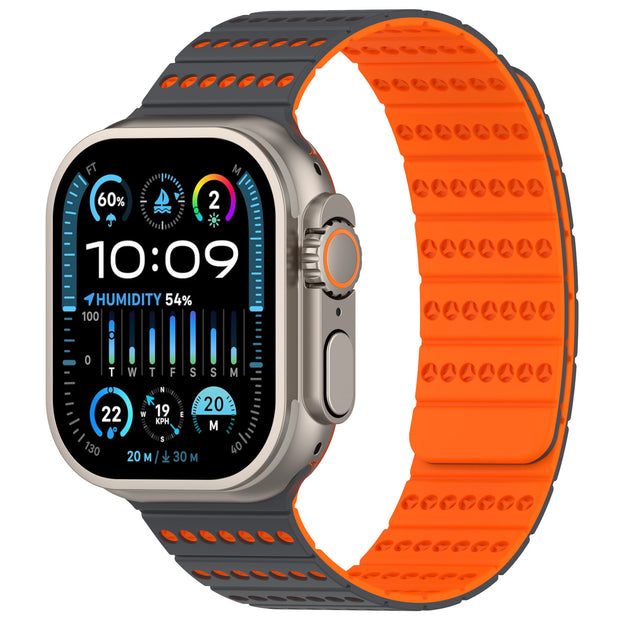 Ribbed Link Silicone Magnetic Band